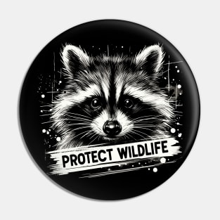 Protect Wildlife Racoon Pin