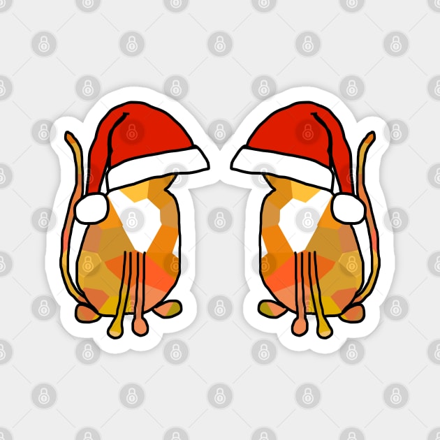 Pair of Ginger Cats in Christmas Santa Hats Magnet by ellenhenryart