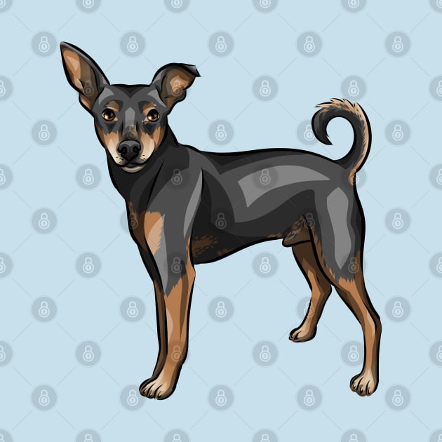 Cute miniature pinscher dog by Shirin Illustration