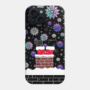 Here Comes Funny Santa Claus Down The Chimney Phone Case