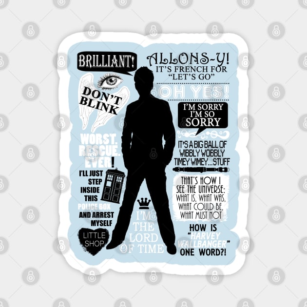 Doctor Who - 10th Doctor Quotes Magnet by Fantality