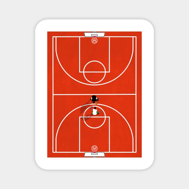 Shoot Hoops Street Basketball Court | Aerial Illustration Magnet by From Above