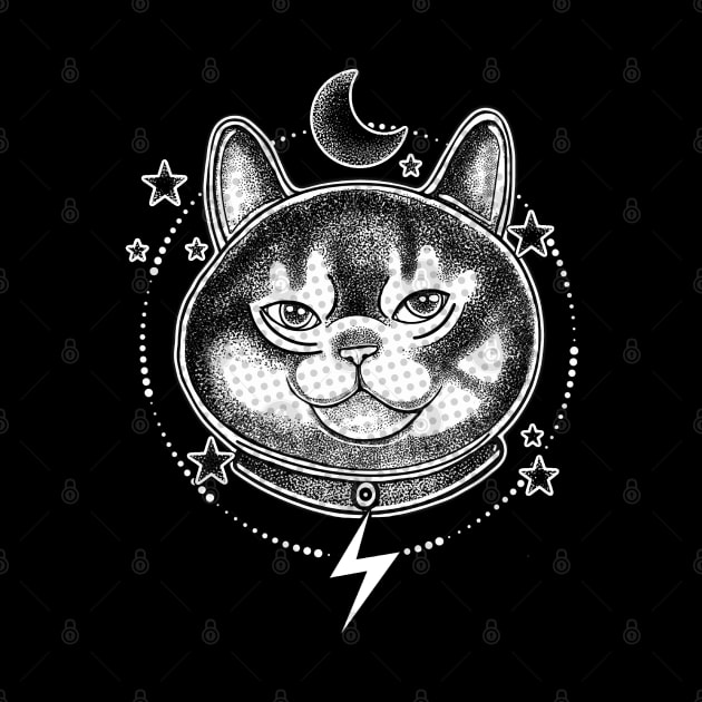 Cats space cat dotwork by Meakm