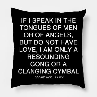 1 Corinthians 13:1 Bible Verse NIV Text Pillow