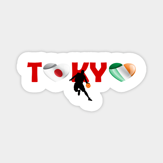 Basketball in Tokyo - team Ireland (IE) Magnet by ArtDesignDE