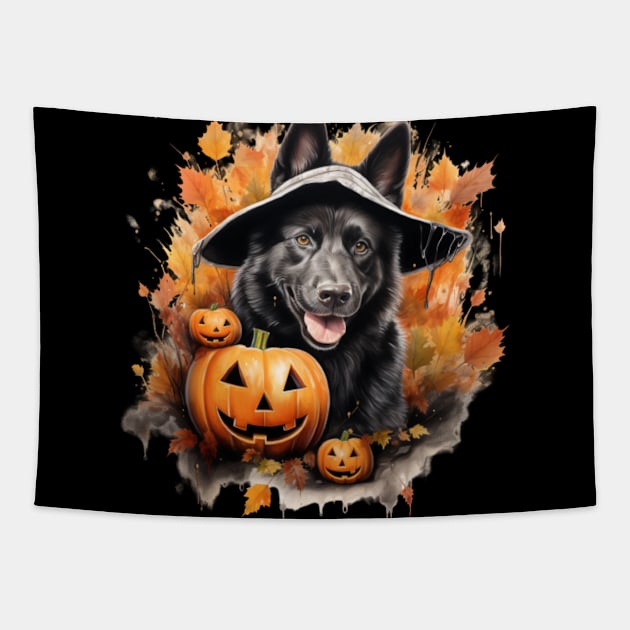 Halloween Norwegian Elkhound Tapestry by NatashaCuteShop