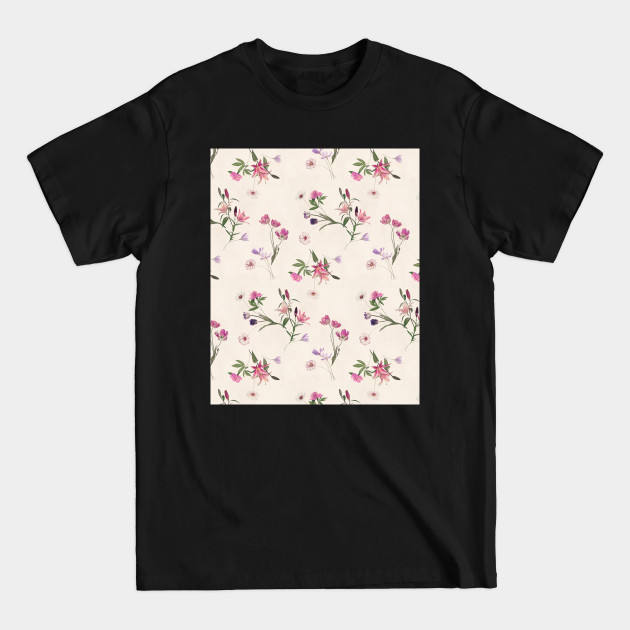 Discover Scattered Floral on Cream - Floral - T-Shirt