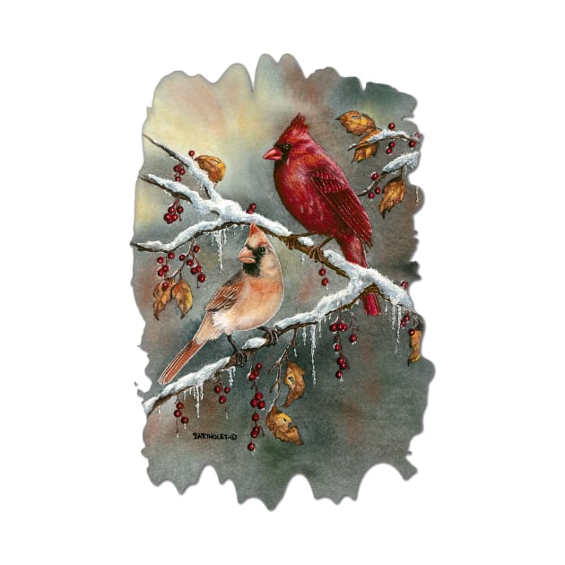 Cardinals by Dave Bartholet Wildlife Art