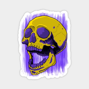 Screaming Skull with Purple Paint Smear Magnet