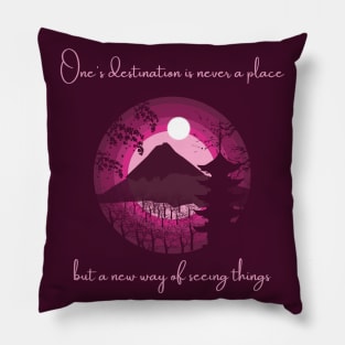 Chureito Pagoda Silhouette Illustration Pillow