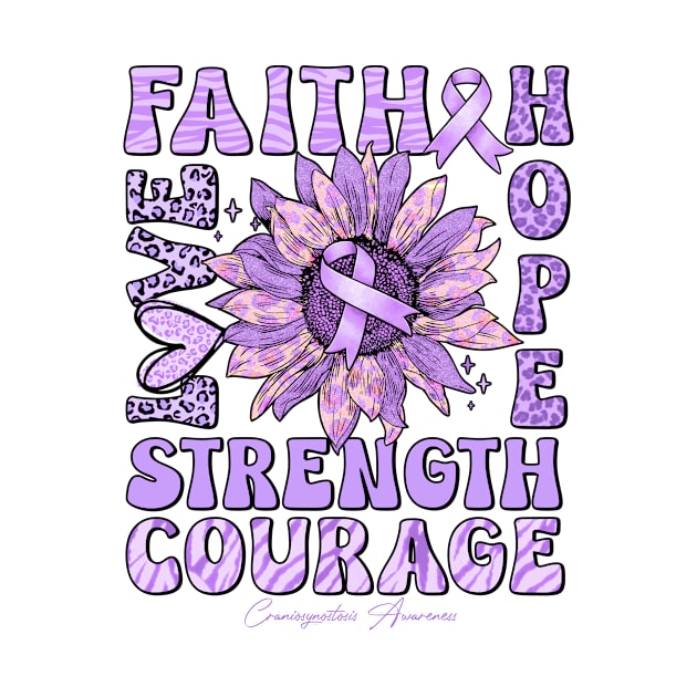Craniosynostosis Awareness - Sunflower strong faith love by Gost