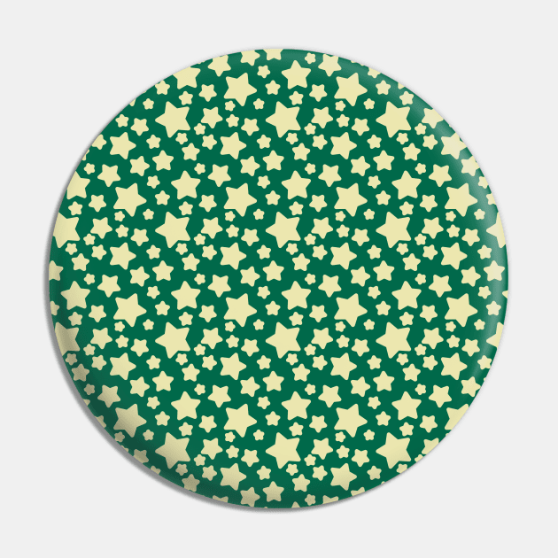 Green Yellow Star Pattern Pin by saradaboru