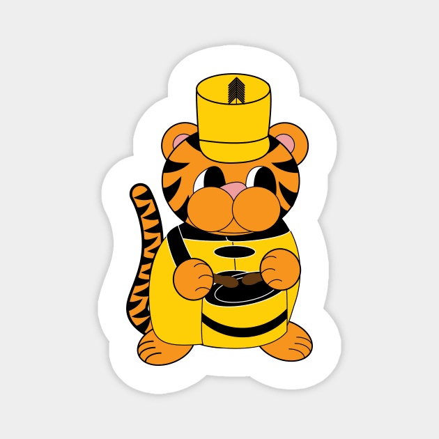 Marching Band Tiger Drum Yellow and Black Magnet by Beautiful Cuteness
