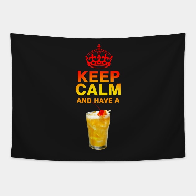 Keep Calm a drink a Whiskey Sour Tapestry by the Mad Artist