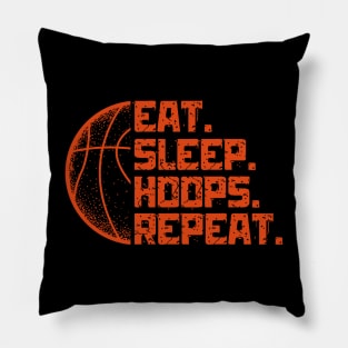 Eat Sleep Hoops Repeat Basketball Funny Quotes Pillow