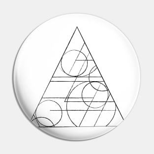 Geometric modern black white abstract Pin