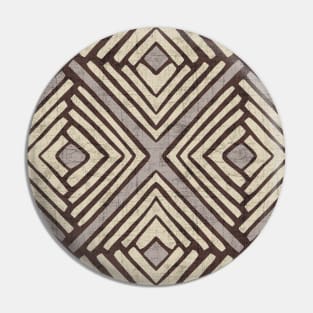 Hand drawn tribal pattern (Natural Shades) Pin