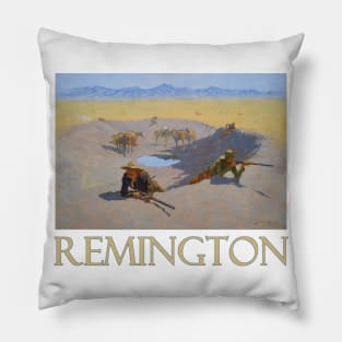 Fight for the Waterhole by Frederic Remington Pillow