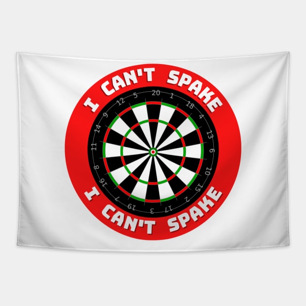 I can't spake Wayne Mardle iconic commentary Tapestry by Darts Tees Emporium