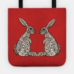 Tribal Bundoodle - intricate Rabbit Design Tote