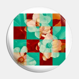 Checkered Floral Pin