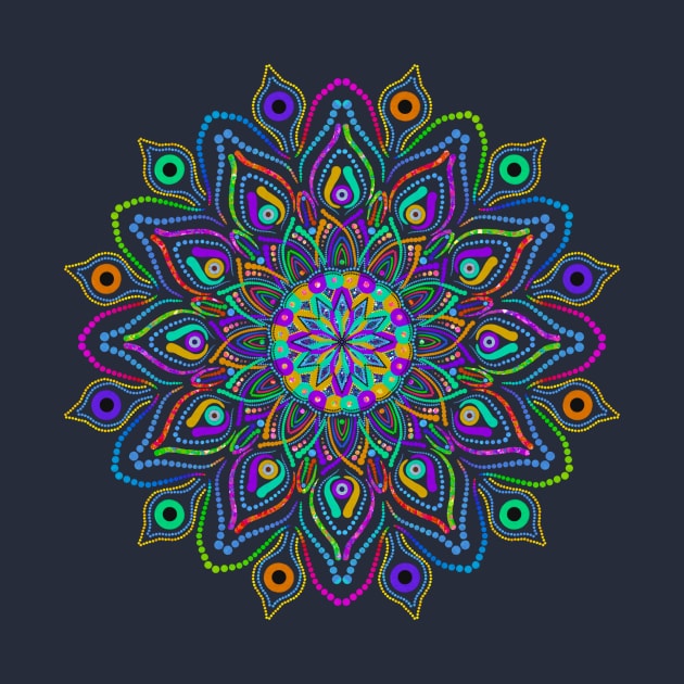 Rainbow Metallic Mandala by Jane Izzy Designs