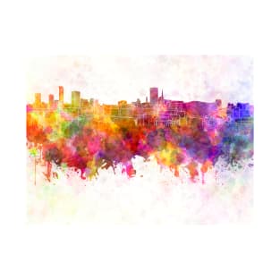 Birmingham skyline in watercolor background T-Shirt