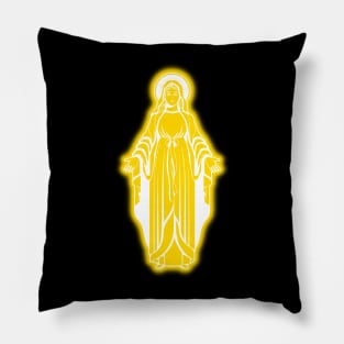 Gold Neon Virgin Mary Pillow