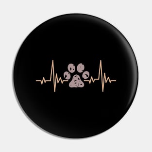 Cute Cat Paw Print Heartbeat Gift For Fur Mama Pin