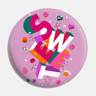 SWEET 3D Typography in Pink Pin