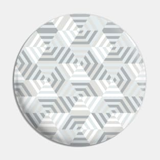 Retro Gray Hexagons Pin