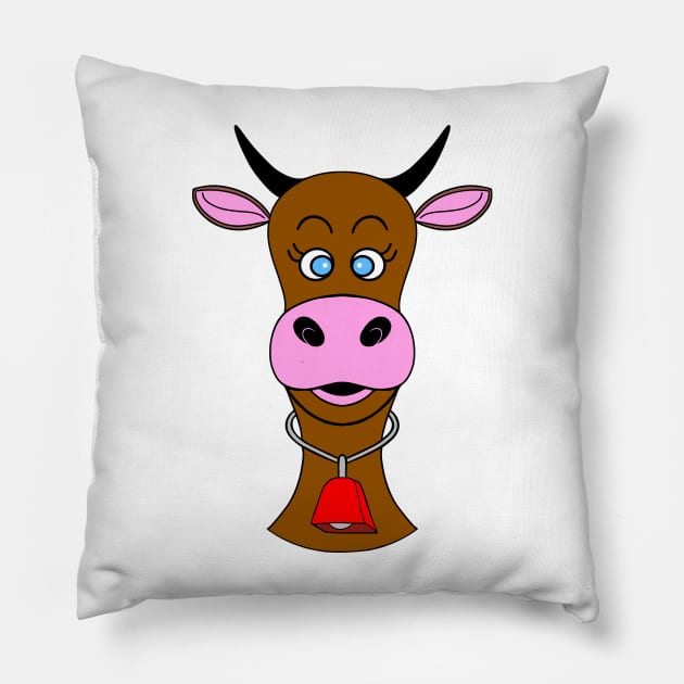 BLUE Eye Cow Lover Pillow by SartorisArt1