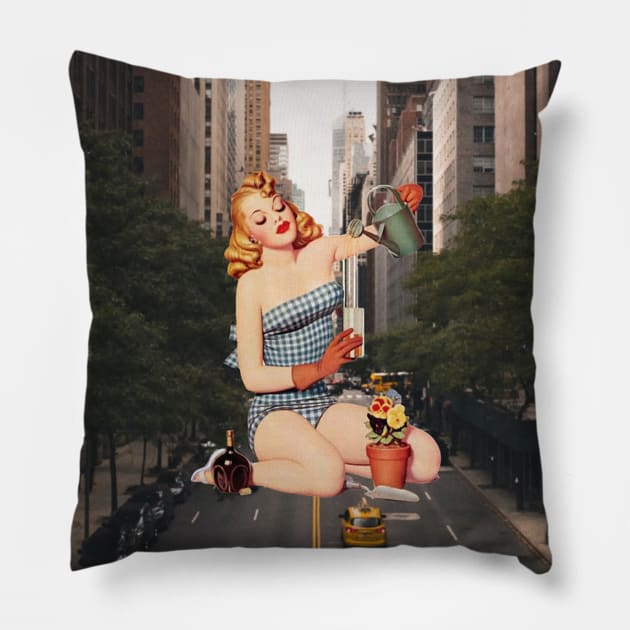 Garden in the city Pillow by SilentSpace