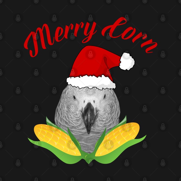 African Grey Parrot Holiday Christmas Santa by Einstein Parrot