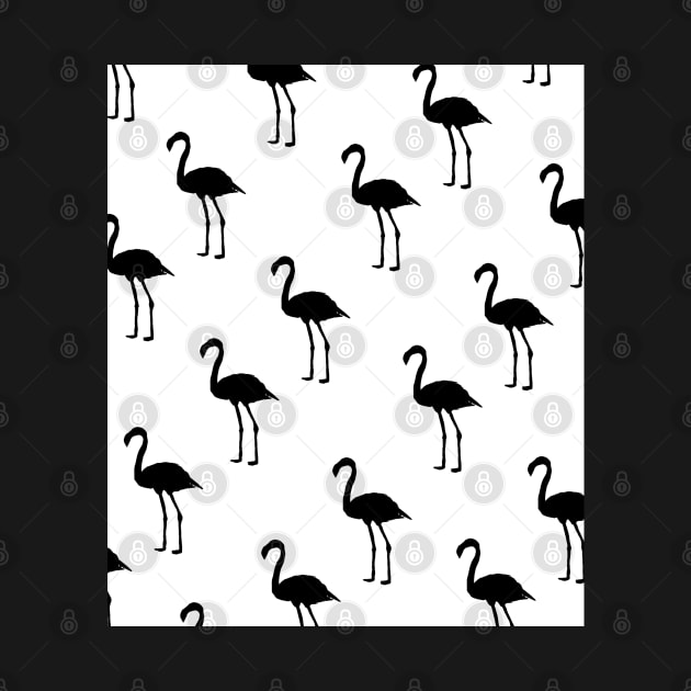 Monochrome Flamingos by OneThreeSix