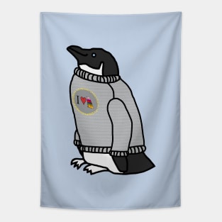 Penguin Wearing a Sweater at Christmas Tapestry