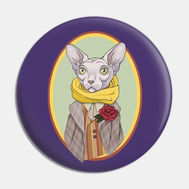 Mr. Sphynx cat Pin by ArtFork