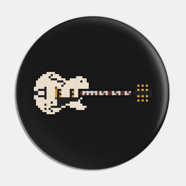 Pixel Classic White ES Guitar Pin by gkillerb