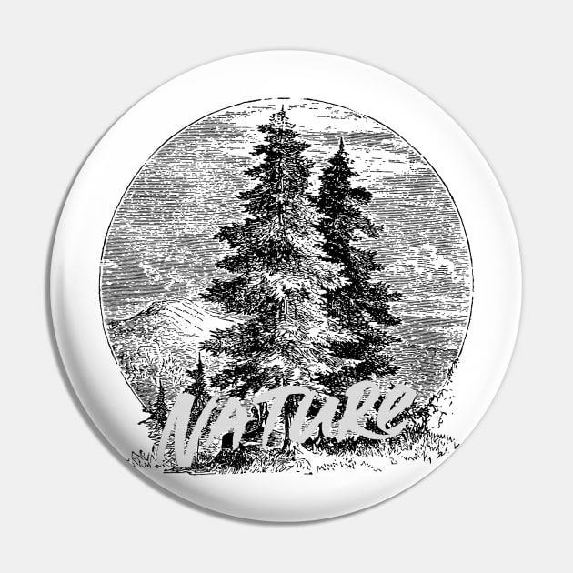 Nature Pine trees Hiking Pin by Teeotal