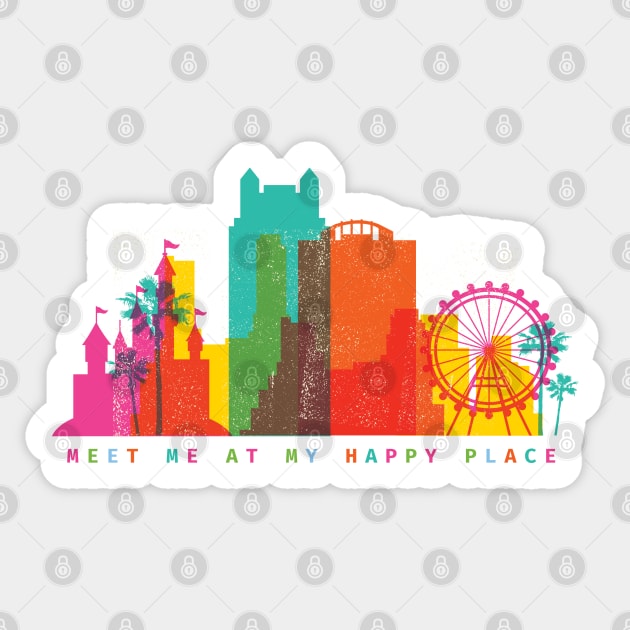 Meet me at my Happy Place Vector Orlando Theme Park Illustration