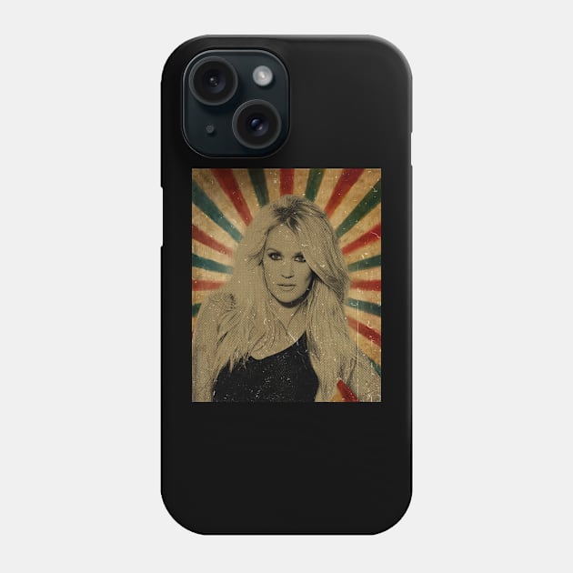 Carrie Underwood -  Photo Vintage Retro Look FanArt Phone Case by Janji Joni