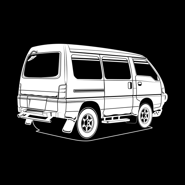 Jdm white print delica rear classic by R.autoart