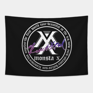 MONSTA X Beautiful World Tour US Stops Logo Tapestry