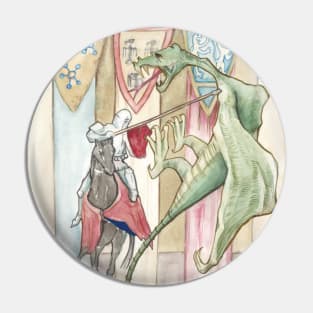 Knight and Dragon Medieval Fantasy Pin