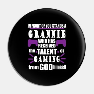 Gaming Grandma Gamble Gift Seniors Team Pin