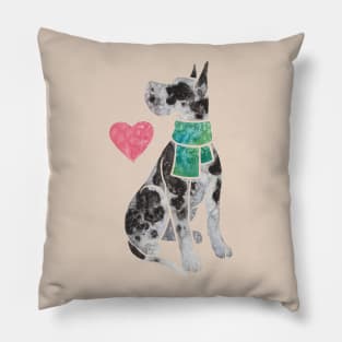 Great Dane (harlequin) Pillow