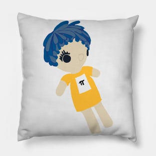 Mathlete Doll Girl with Blue Hair Pillow