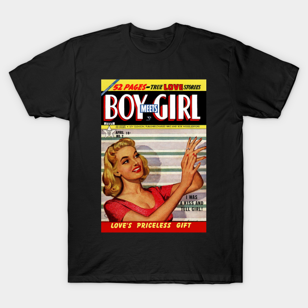 Discover Vintage Romance Comic Book Cover - Boy Meets Girl - Comic Book Cover - T-Shirt