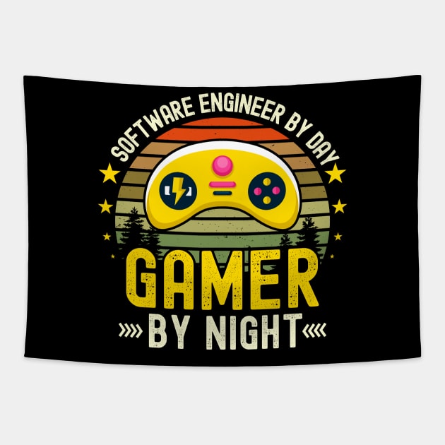 software engineer Lover by Day Gamer By Night For Gamers Tapestry by ARTBYHM