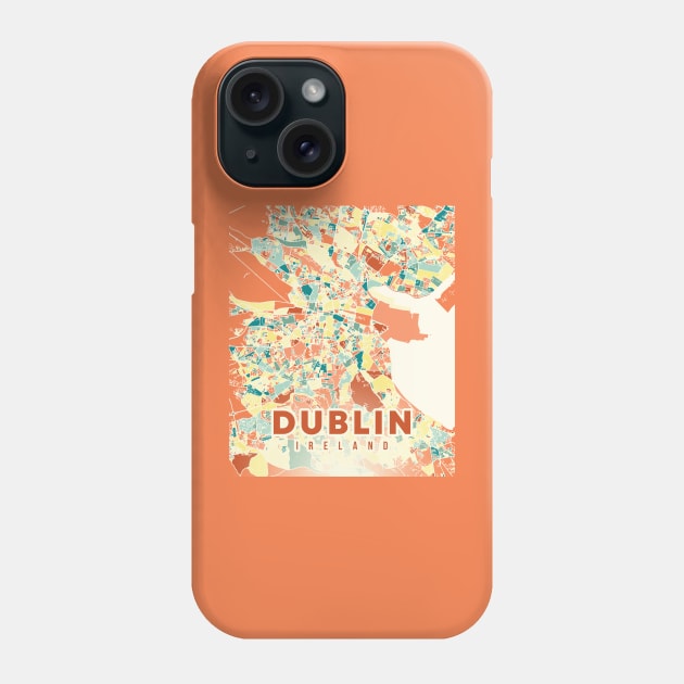 DUBLIN IRELAND: SUNSHINE STROLL - PASTEL MAP PAINTS THE CITY Phone Case by Eire